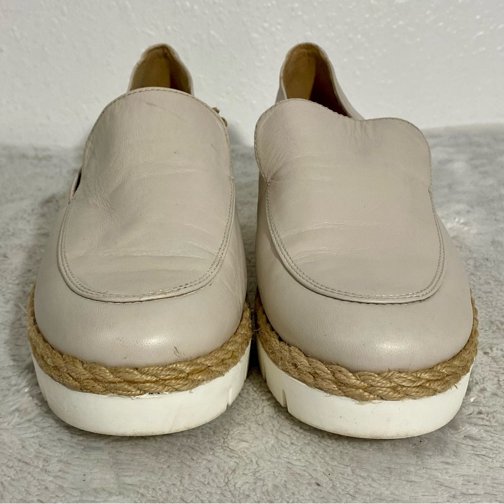 Franco Sarto Beige Leather Slip-On Loafers - Picture 4 of 10